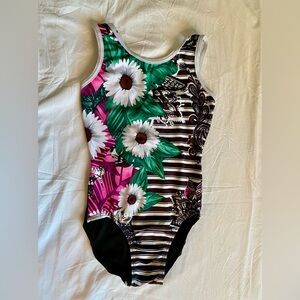 GK Elite Laurie Hernandez Blooming Floral Gymnastics/Dance/Workout Leotard
